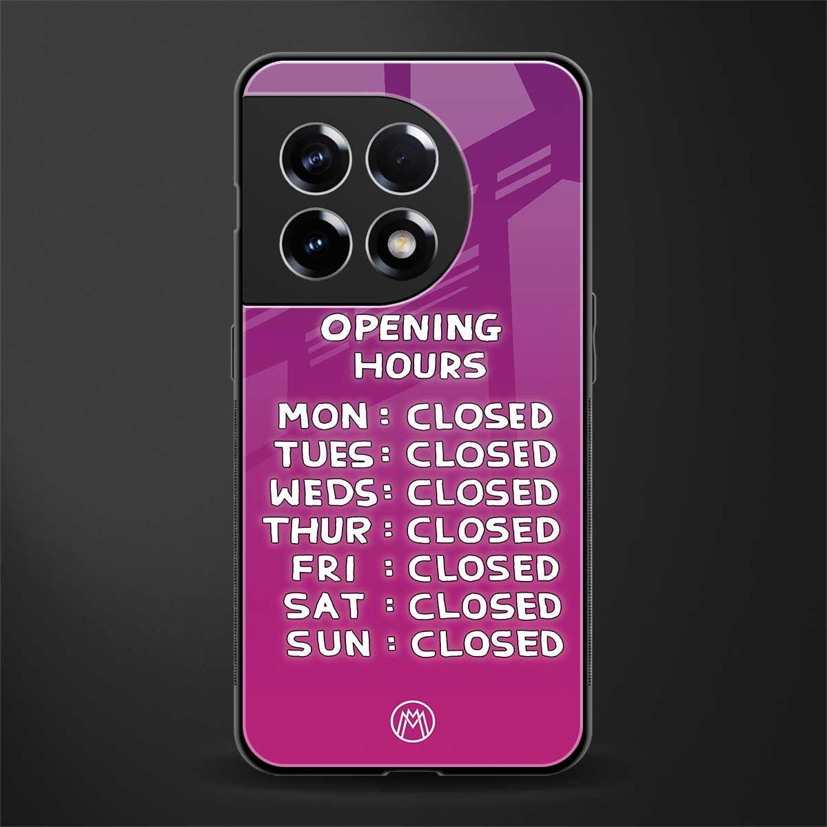 opening hours pink edition back phone cover | glass case for oneplus 11r