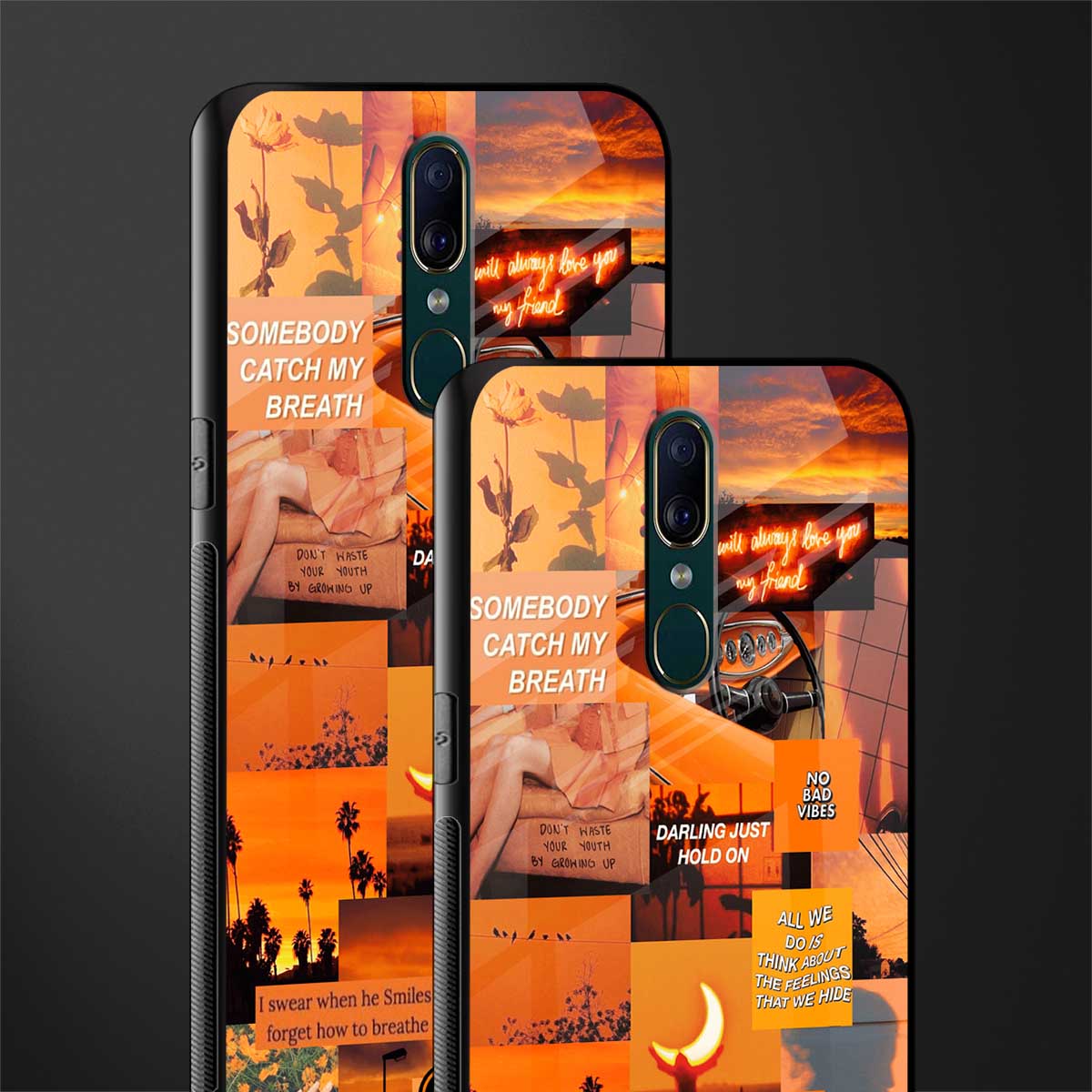 orange aesthetic glass case for oppo f11 image-2