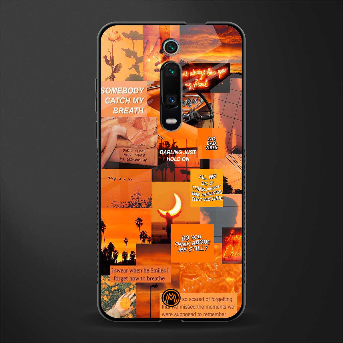 orange aesthetic glass case for redmi k20 image
