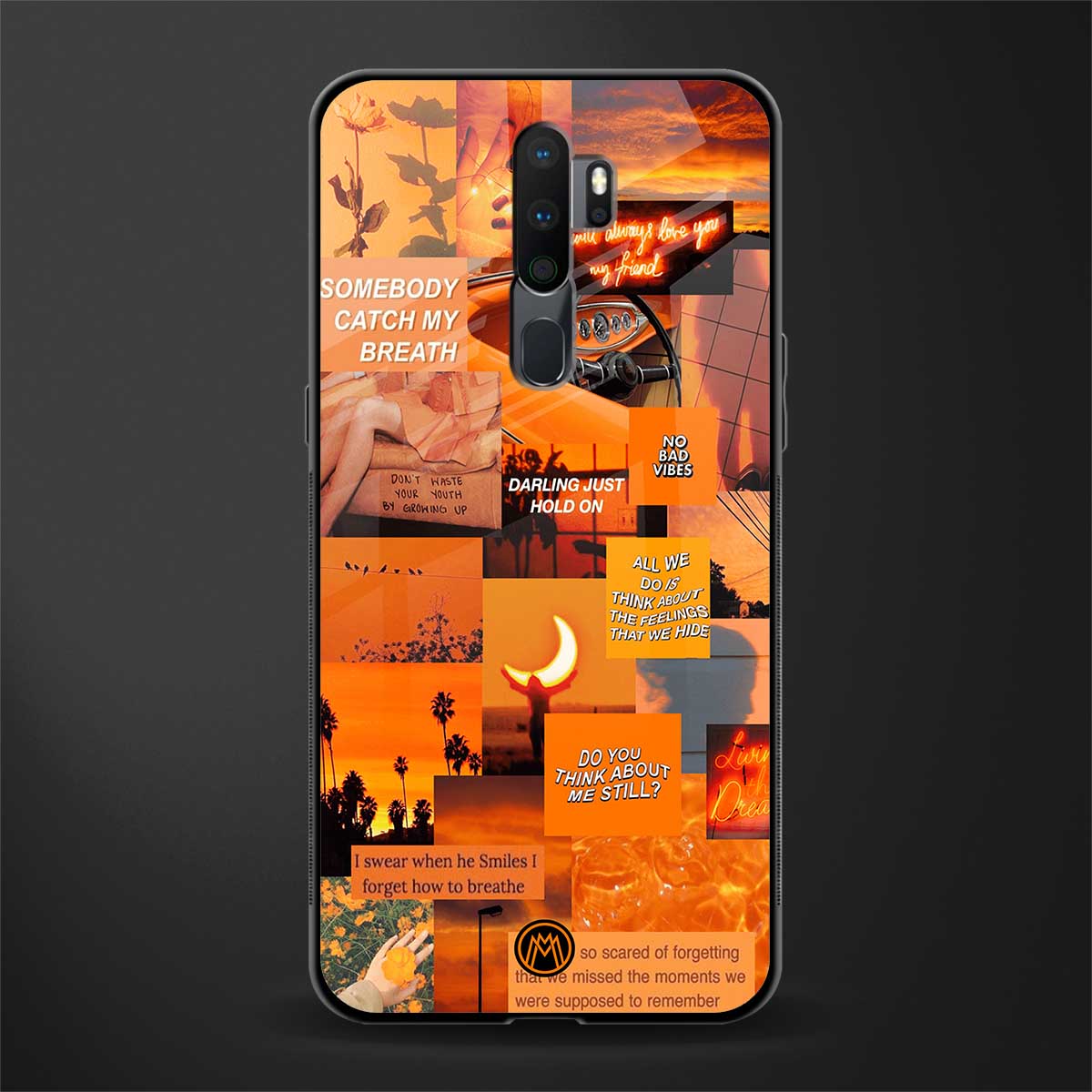 orange aesthetic glass case for oppo a9 2020 image