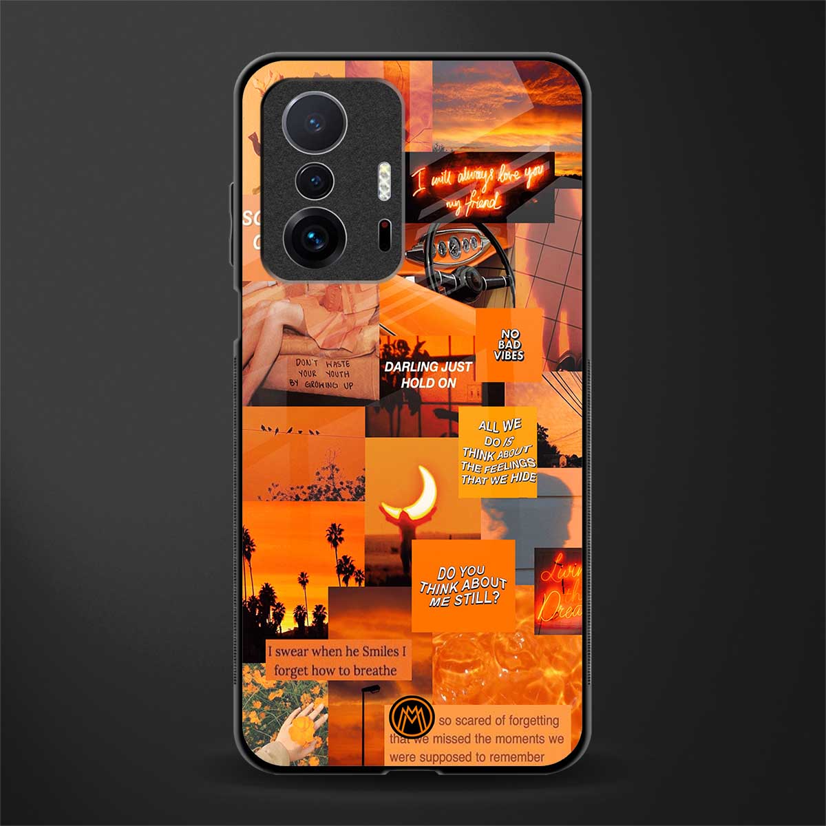 orange aesthetic glass case for mi 11t pro 5g image