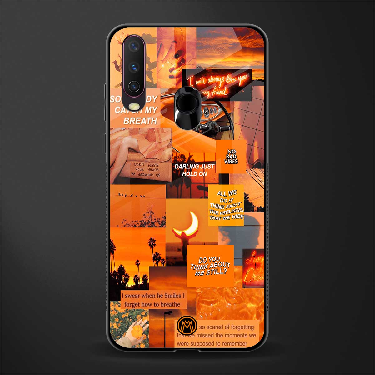 orange aesthetic glass case for vivo y17 image