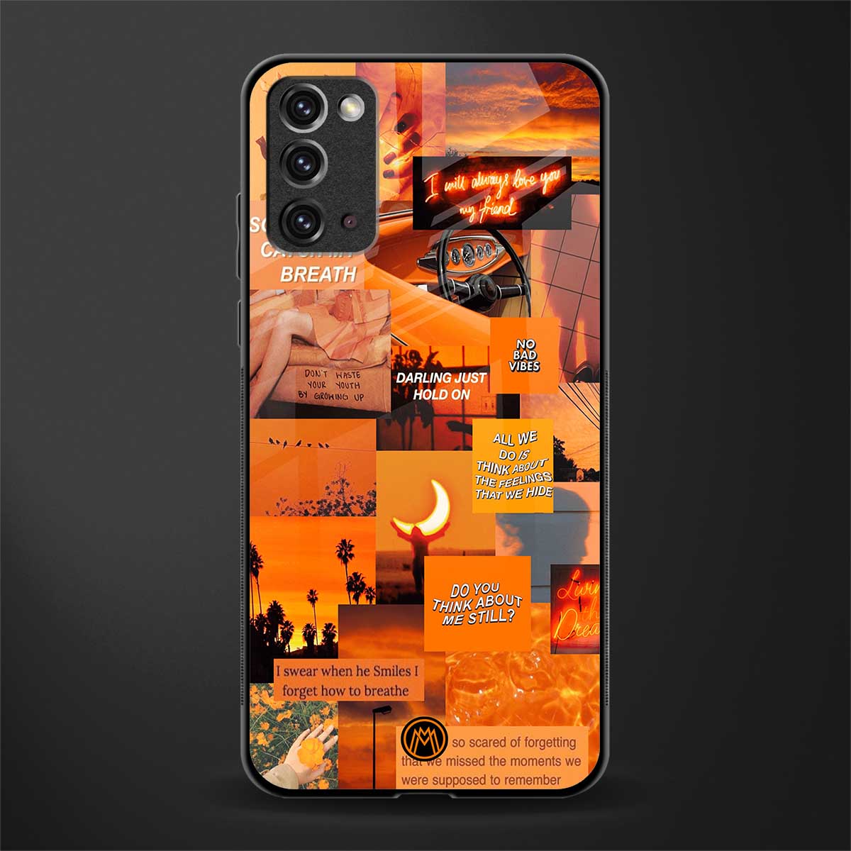 orange aesthetic glass case for samsung galaxy note 20 image