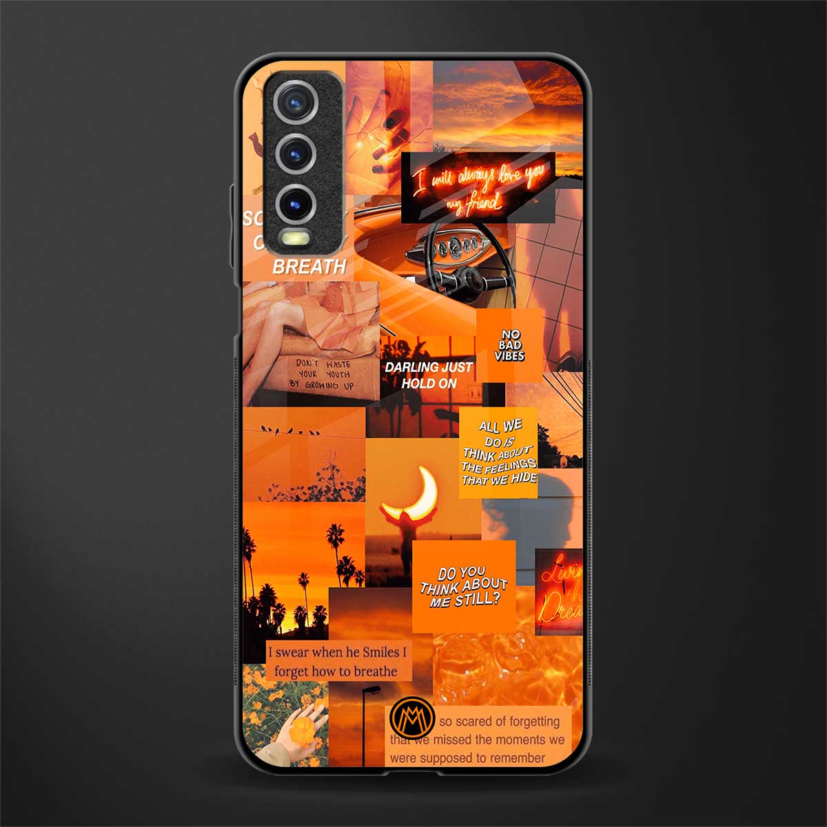 orange aesthetic glass case for vivo y20 image