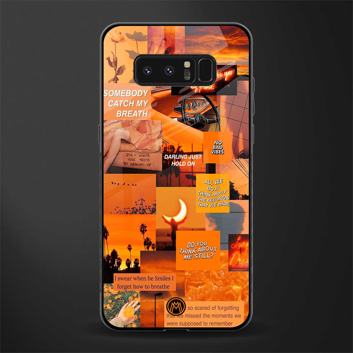 orange aesthetic glass case for samsung galaxy note 8 image