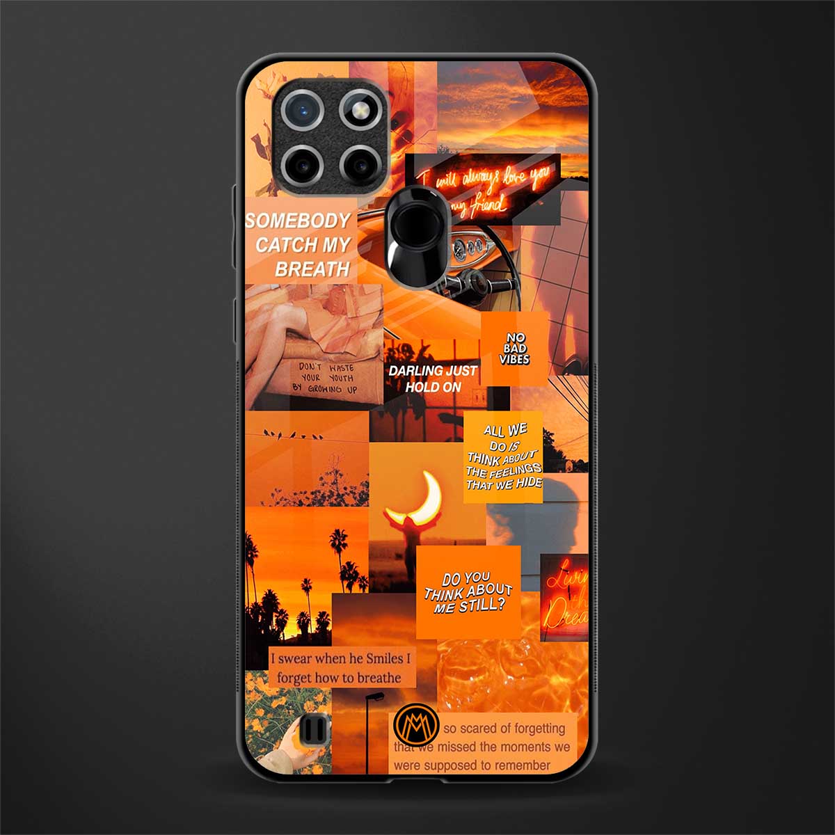 orange aesthetic glass case for realme c21y image