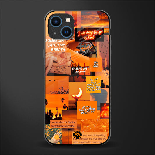 orange aesthetic glass case for iphone 13 image