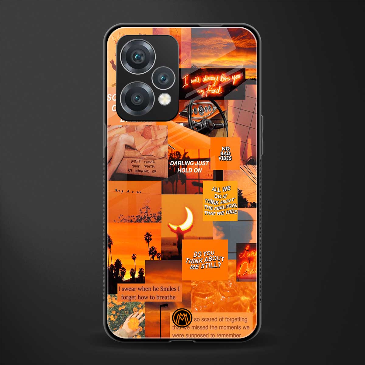 orange aesthetic back phone cover | glass case for oneplus nord ce 2 lite 5g