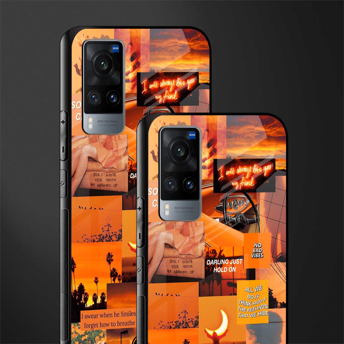 orange aesthetic glass case for vivo x60 image-2