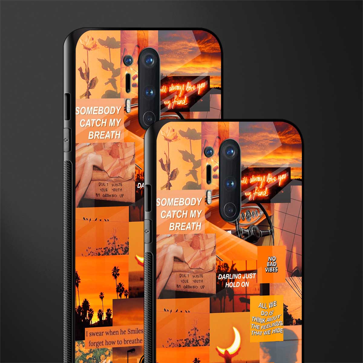 orange aesthetic glass case for oneplus 8 pro image-2