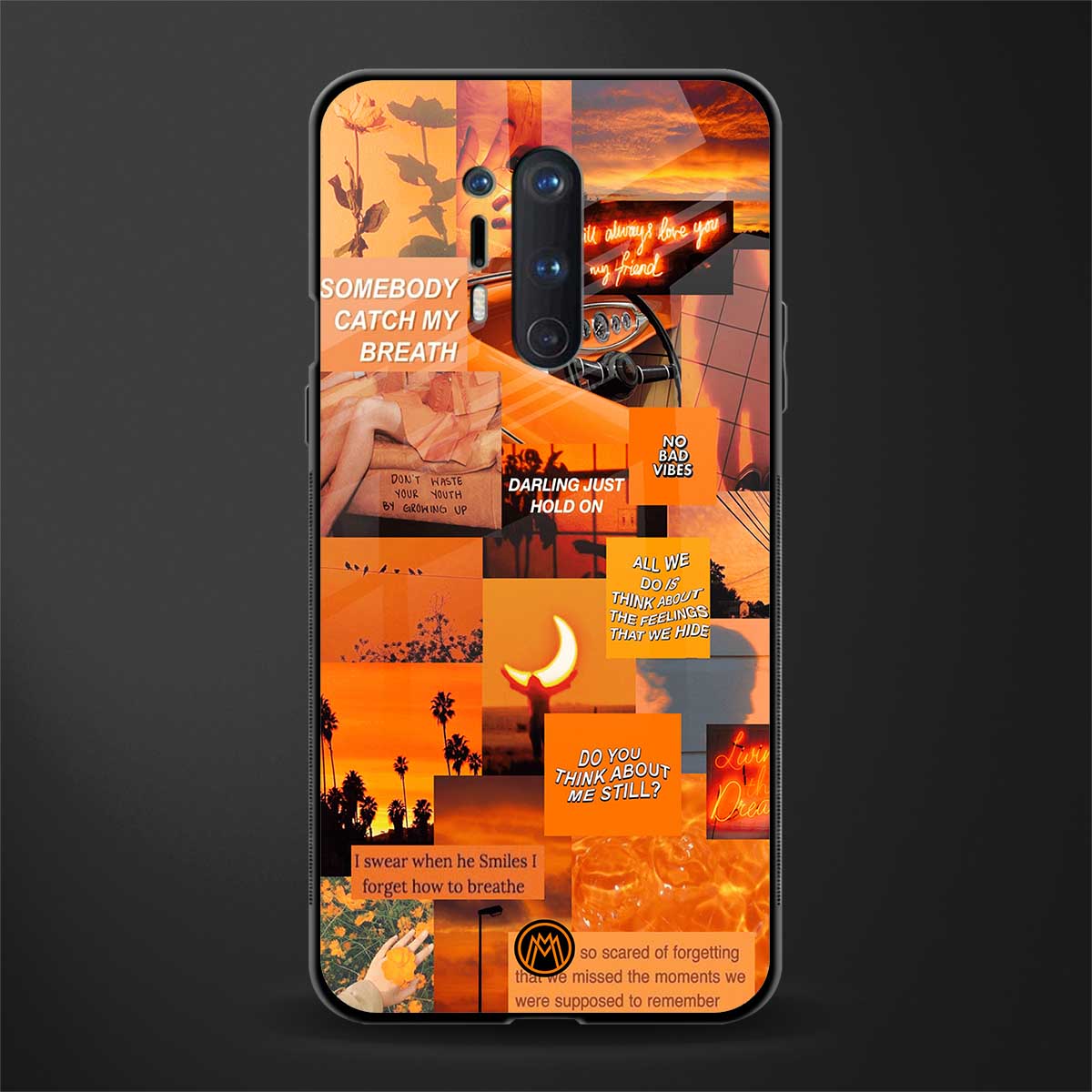 orange aesthetic glass case for oneplus 8 pro image