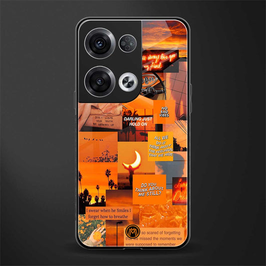 orange aesthetic back phone cover | glass case for oppo reno 8 pro