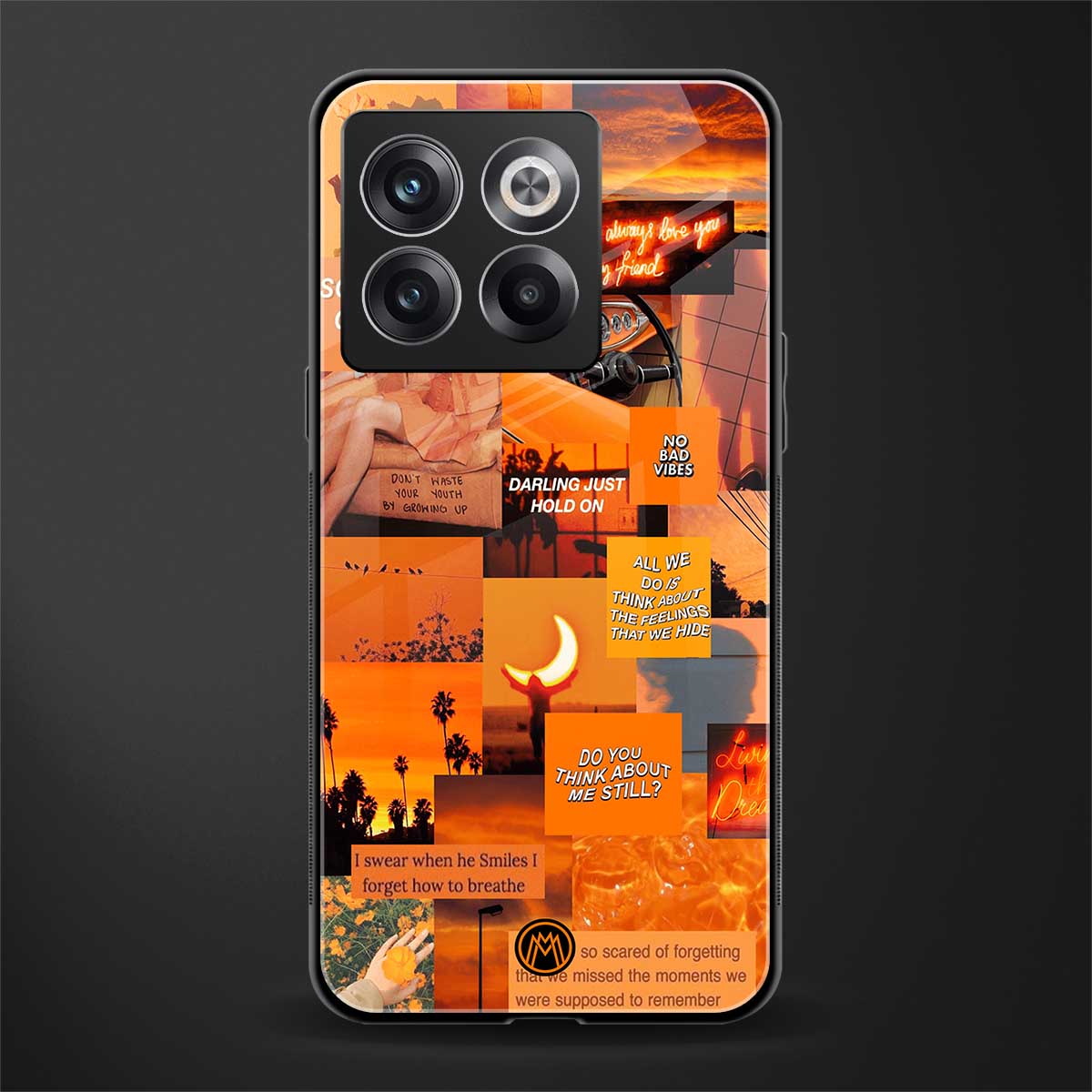 orange aesthetic back phone cover | glass case for oneplus 10t