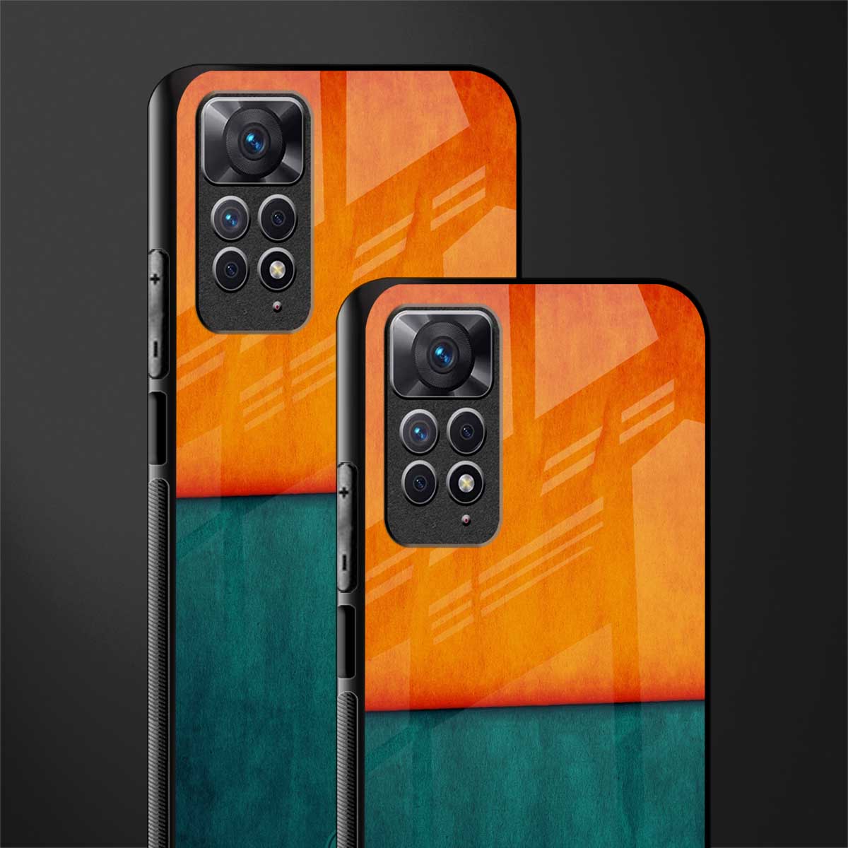 orange green back phone cover | glass case for redmi note 11 pro plus 4g/5g
