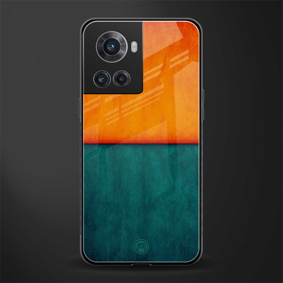 orange green back phone cover | glass case for oneplus 10r 5g