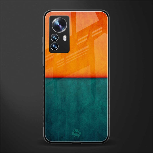 orange green back phone cover | glass case for xiaomi 12 pro