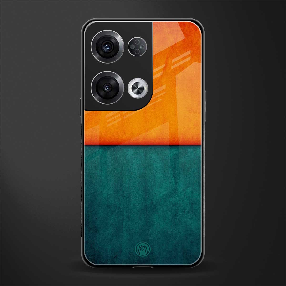 orange green back phone cover | glass case for oppo reno 8 pro