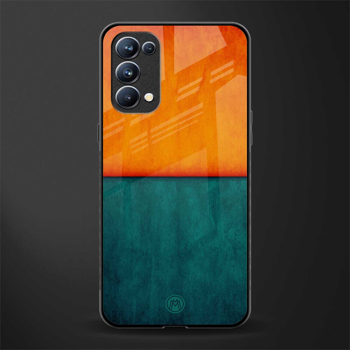 orange green back phone cover | glass case for oppo reno 5