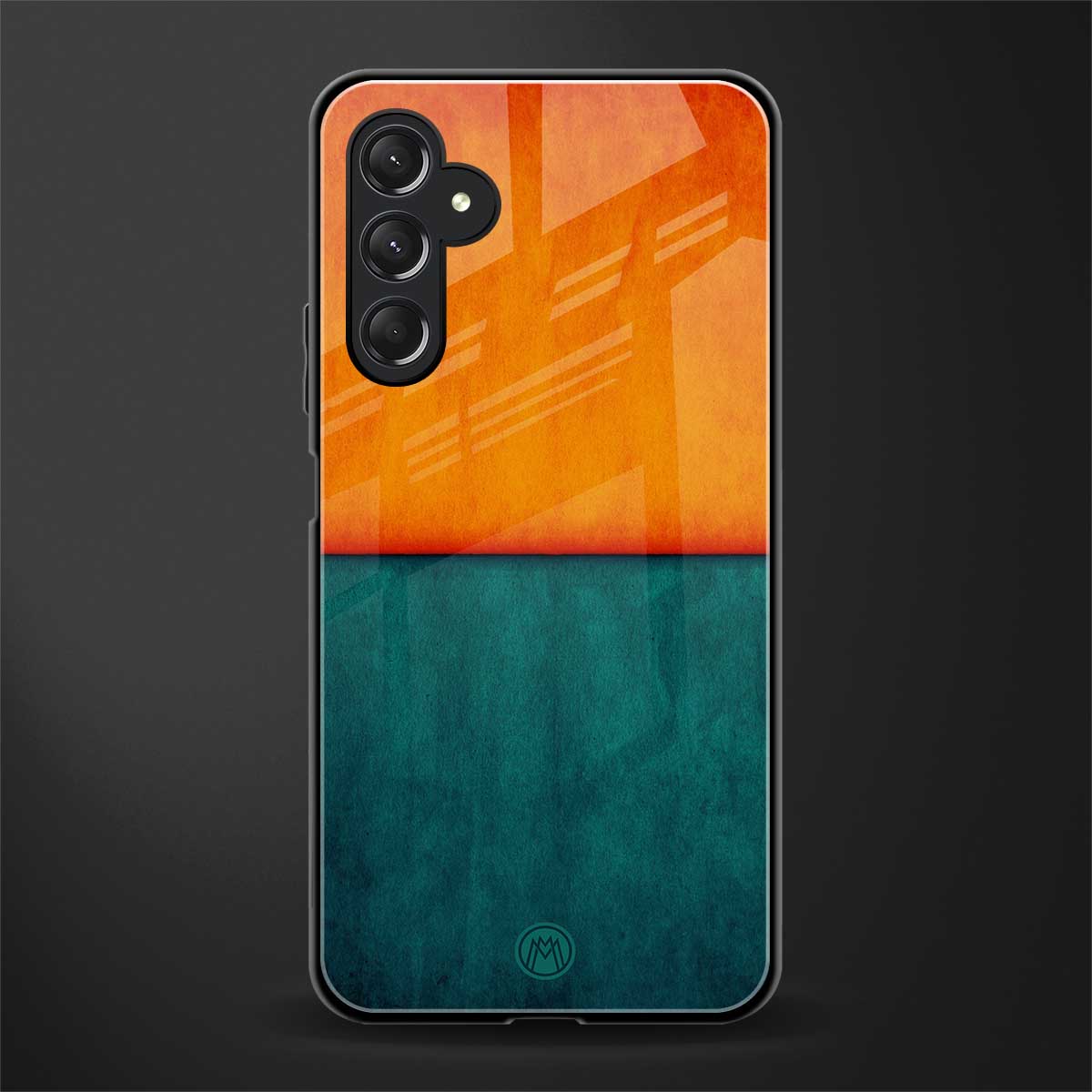 orange green back phone cover | glass case for samsun galaxy a24 4g