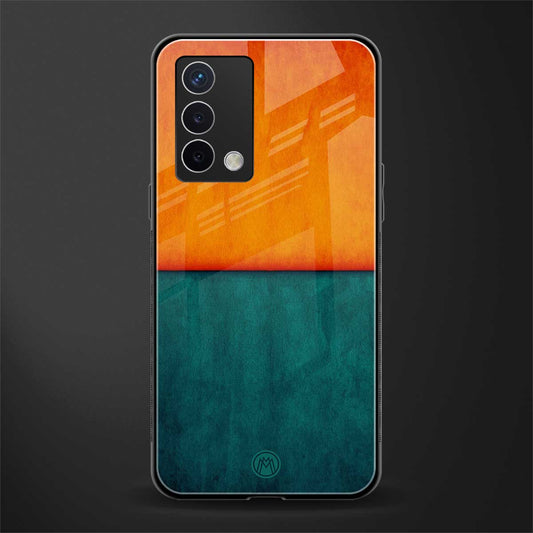 orange green back phone cover | glass case for oppo a74 4g