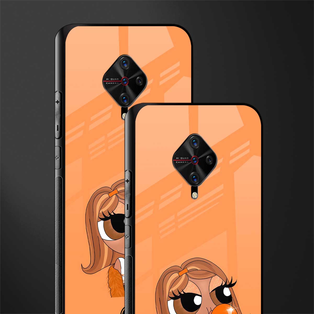 orange tote powerpuff girl glass case for vivo s1 pro image-2