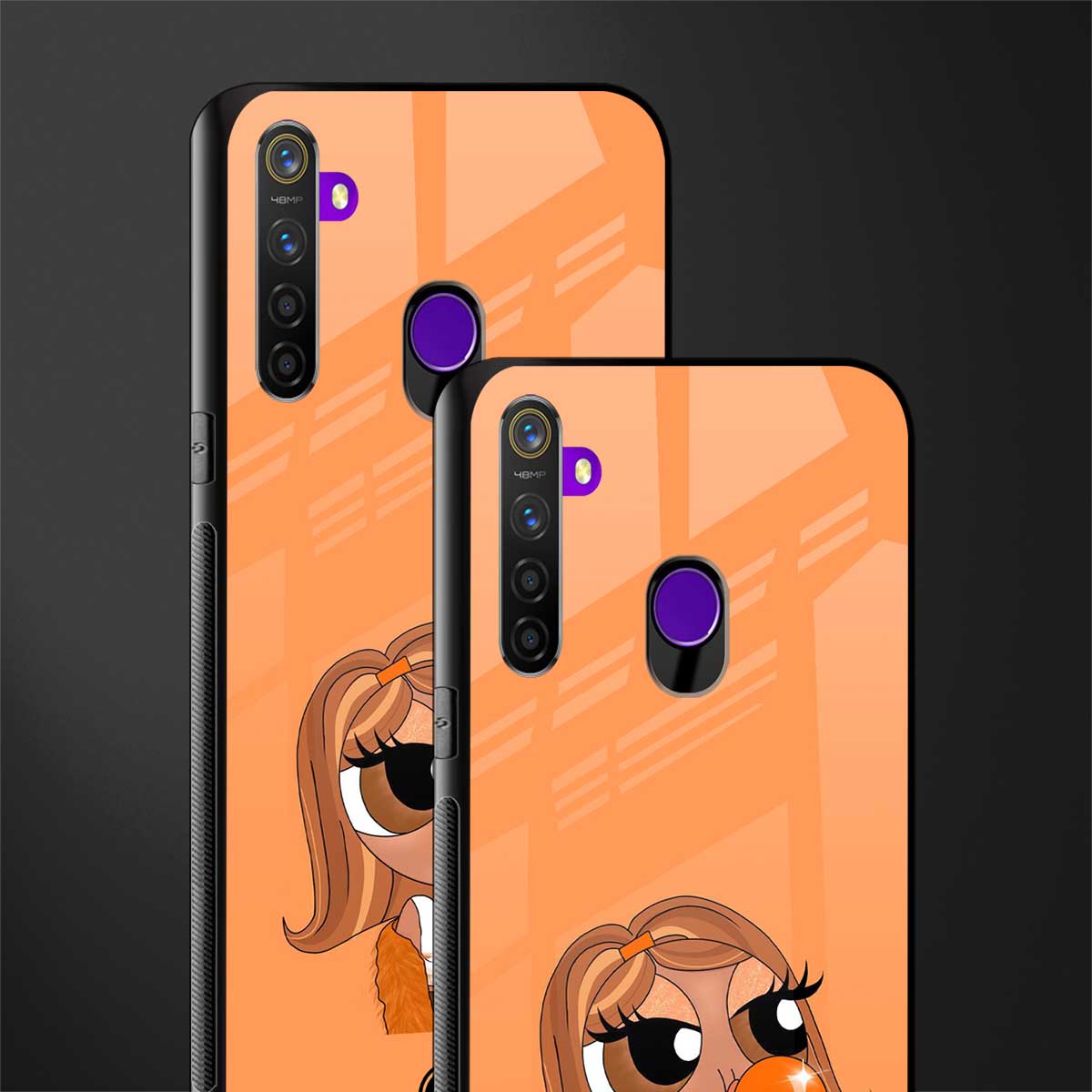 orange tote powerpuff girl glass case for realme 5s image-2