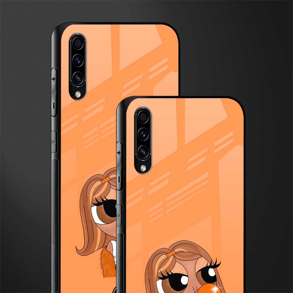 orange tote powerpuff girl glass case for samsung galaxy a70 image-2