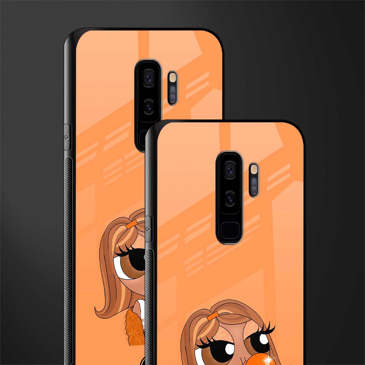 orange tote powerpuff girl glass case for samsung galaxy s9 plus image-2