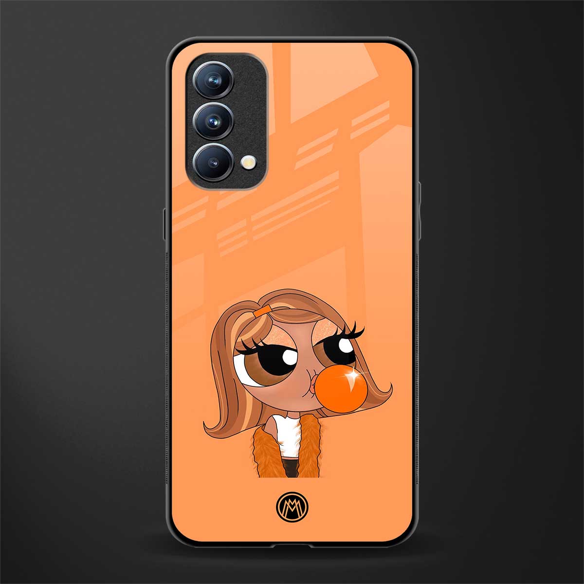 orange tote powerpuff girl glass case for oppo f19s image