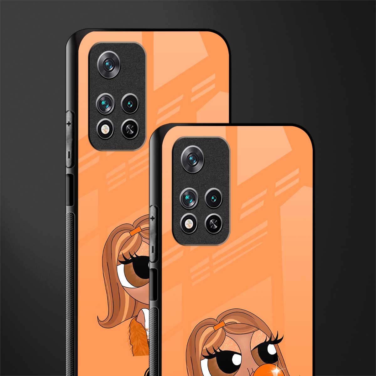 orange tote powerpuff girl glass case for poco m4 pro 5g image-2