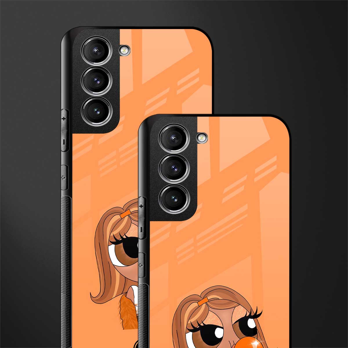 orange tote powerpuff girl glass case for samsung galaxy s22 5g image-2