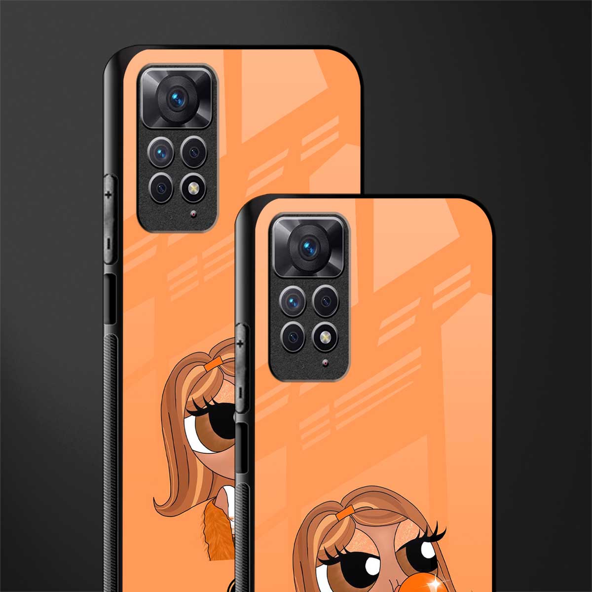 orange tote powerpuff girl glass case for redmi note 11s image-2