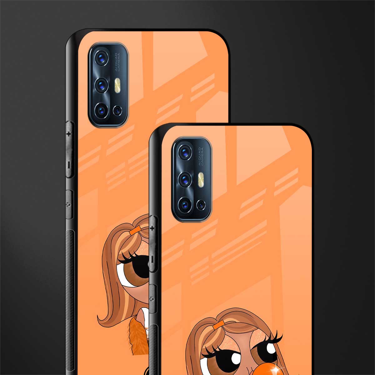 orange tote powerpuff girl glass case for vivo v17 image-2