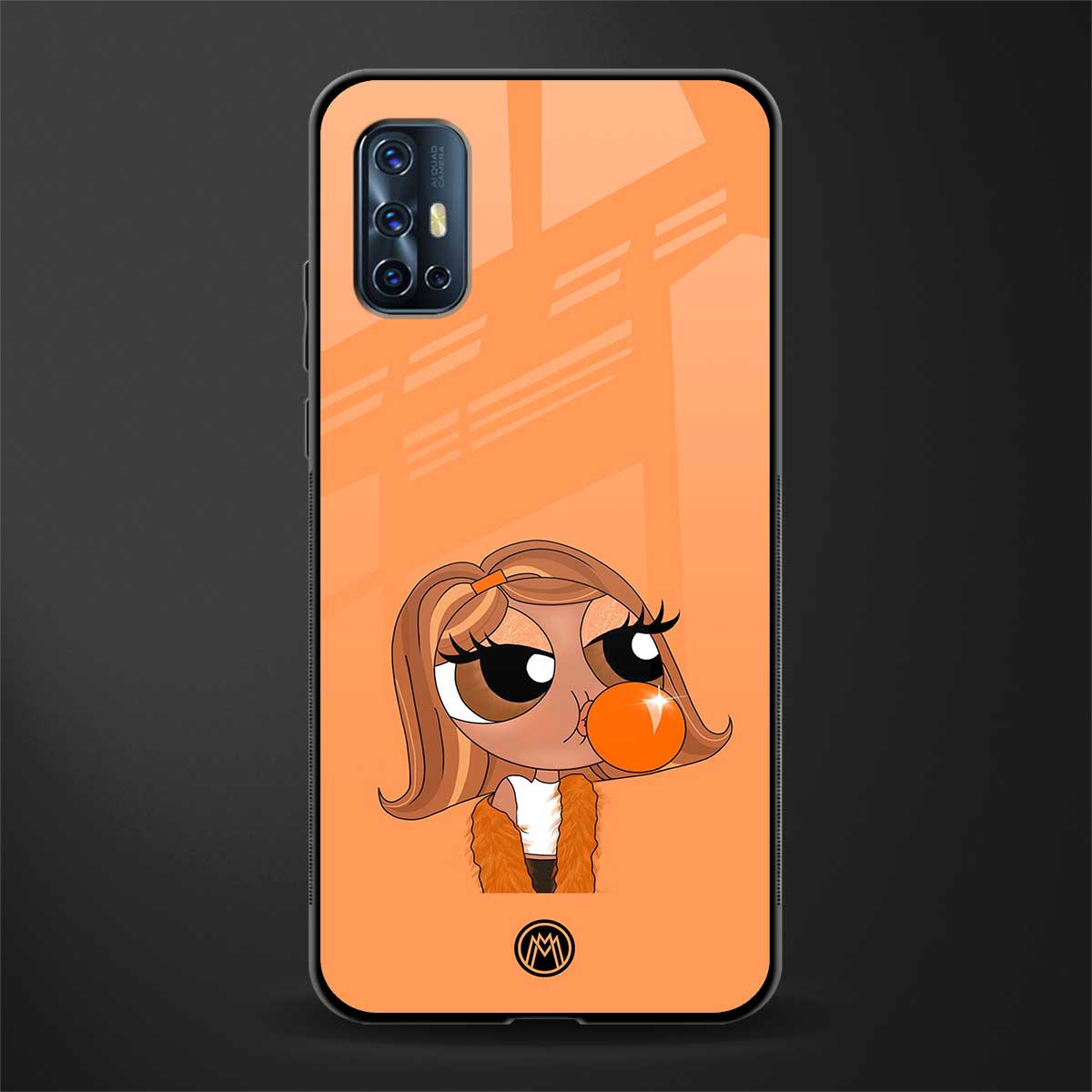 orange tote powerpuff girl glass case for vivo v17 image