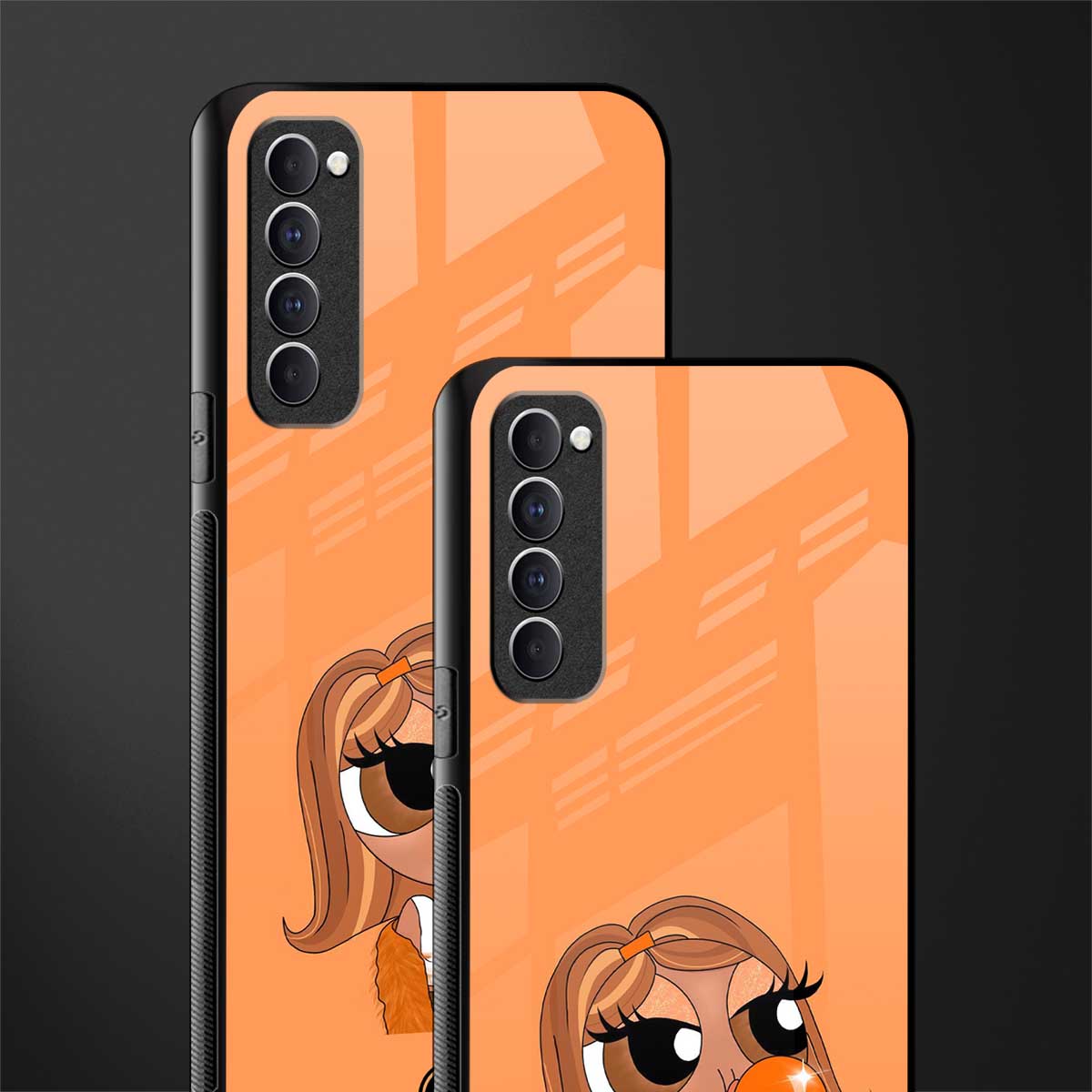 orange tote powerpuff girl glass case for oppo reno 4 pro image-2