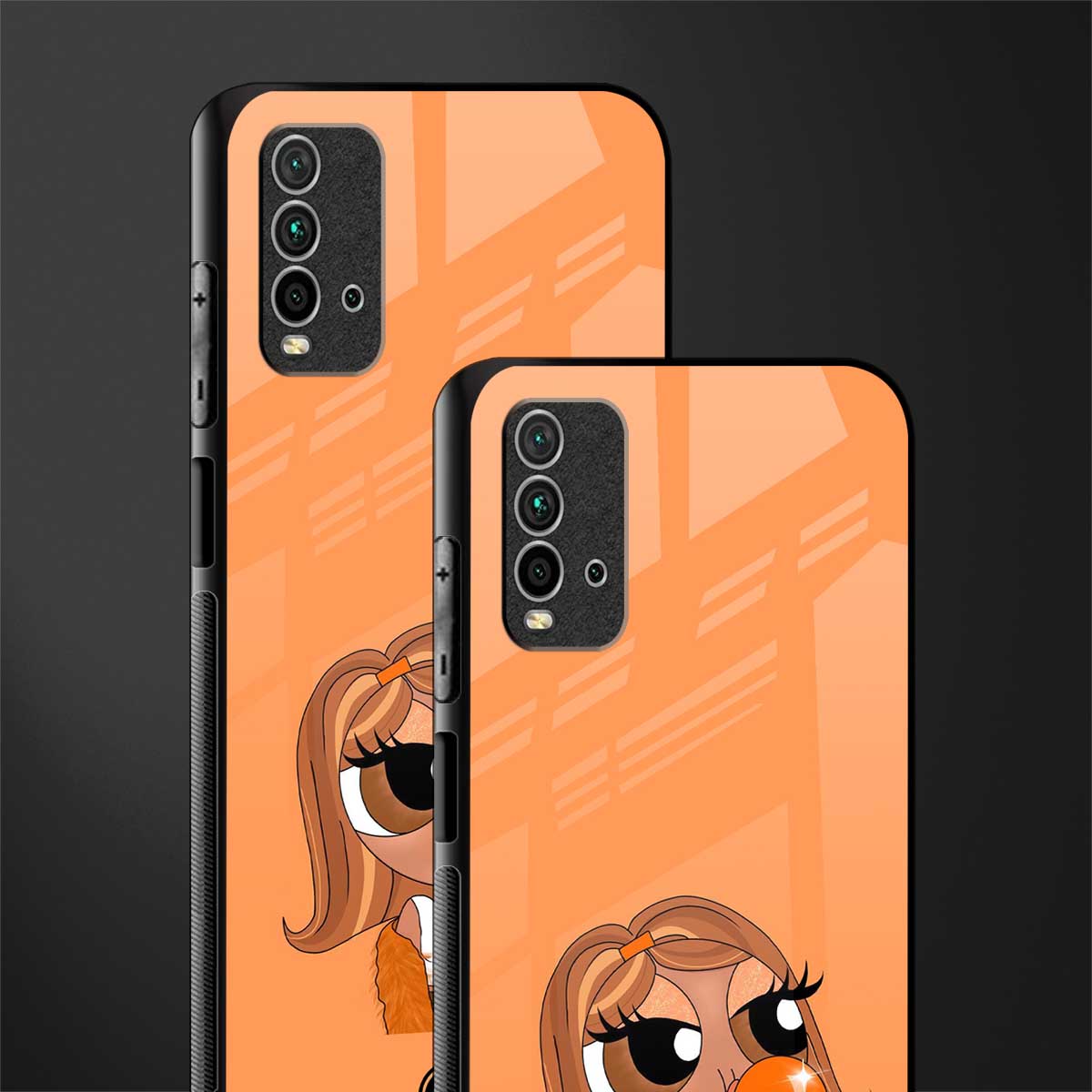 orange tote powerpuff girl glass case for redmi 9 power image-2