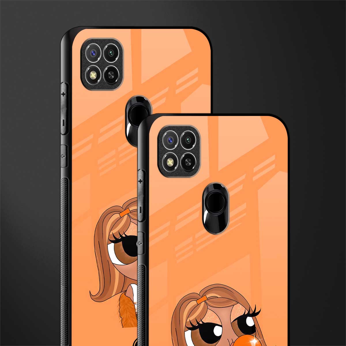 orange tote powerpuff girl glass case for redmi 9 image-2