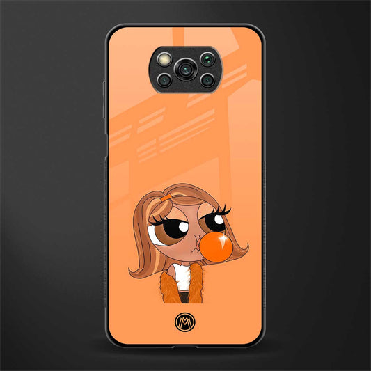 orange tote powerpuff girl glass case for poco x3 image