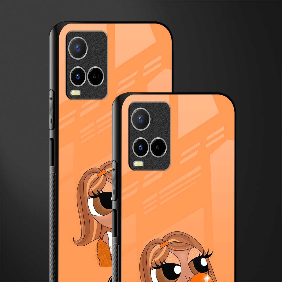 orange tote powerpuff girl glass case for vivo y33s vivo y33t image-2