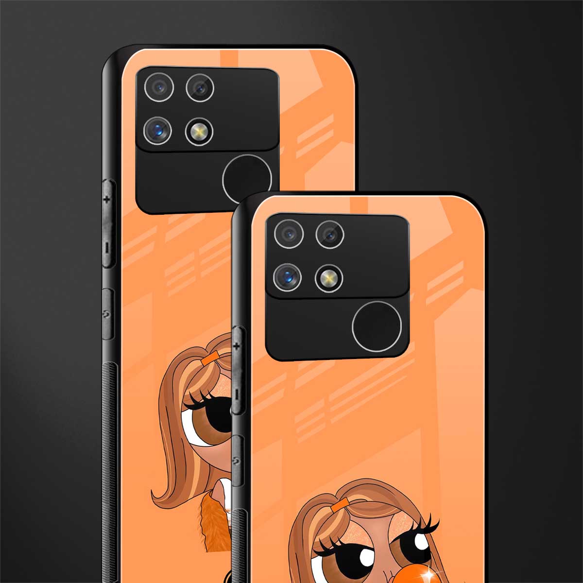 orange tote powerpuff girl back phone cover | glass case for realme narzo 50a