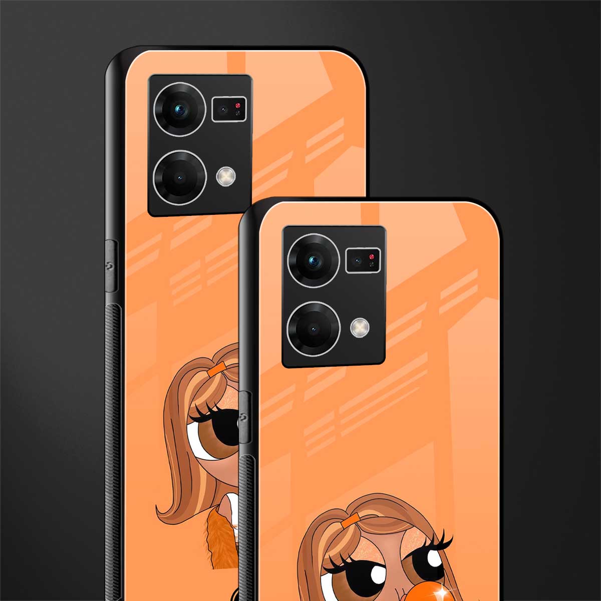 orange tote powerpuff girl back phone cover | glass case for oppo f21 pro 4g