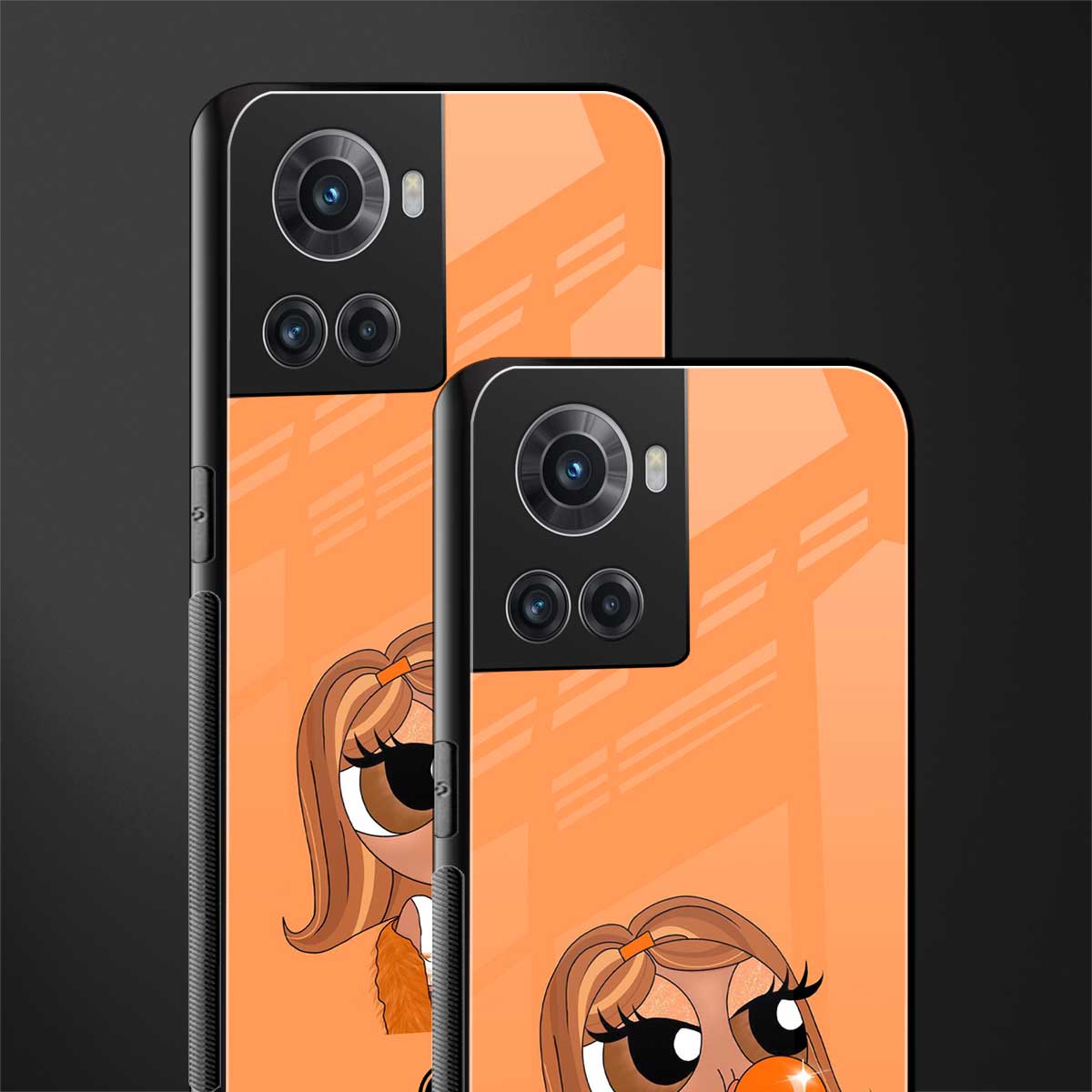 orange tote powerpuff girl back phone cover | glass case for oneplus 10r 5g