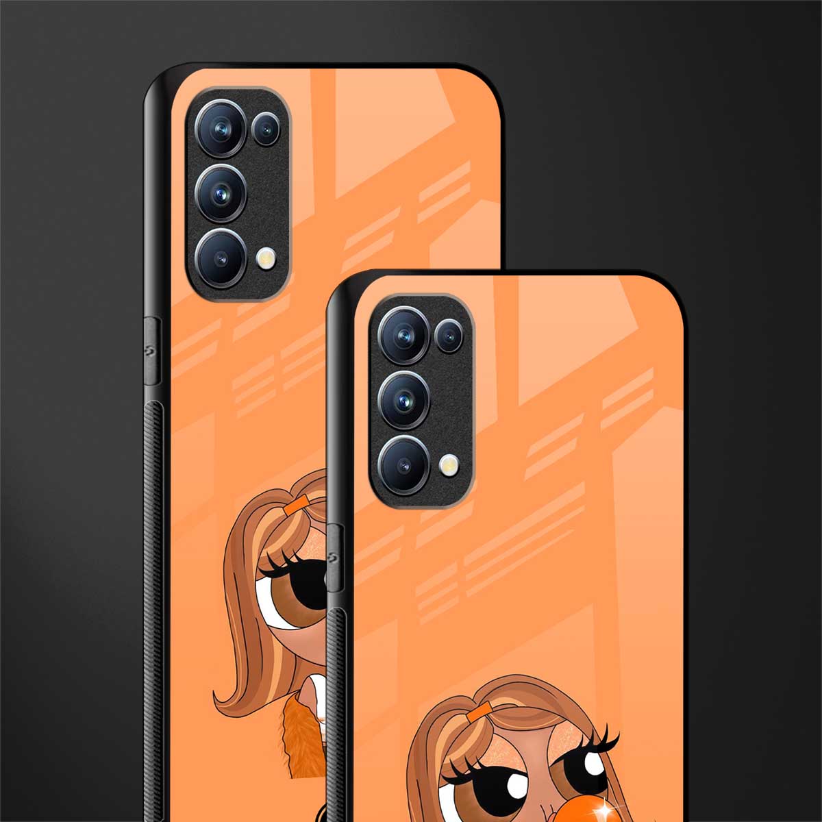 orange tote powerpuff girl back phone cover | glass case for oppo reno 5