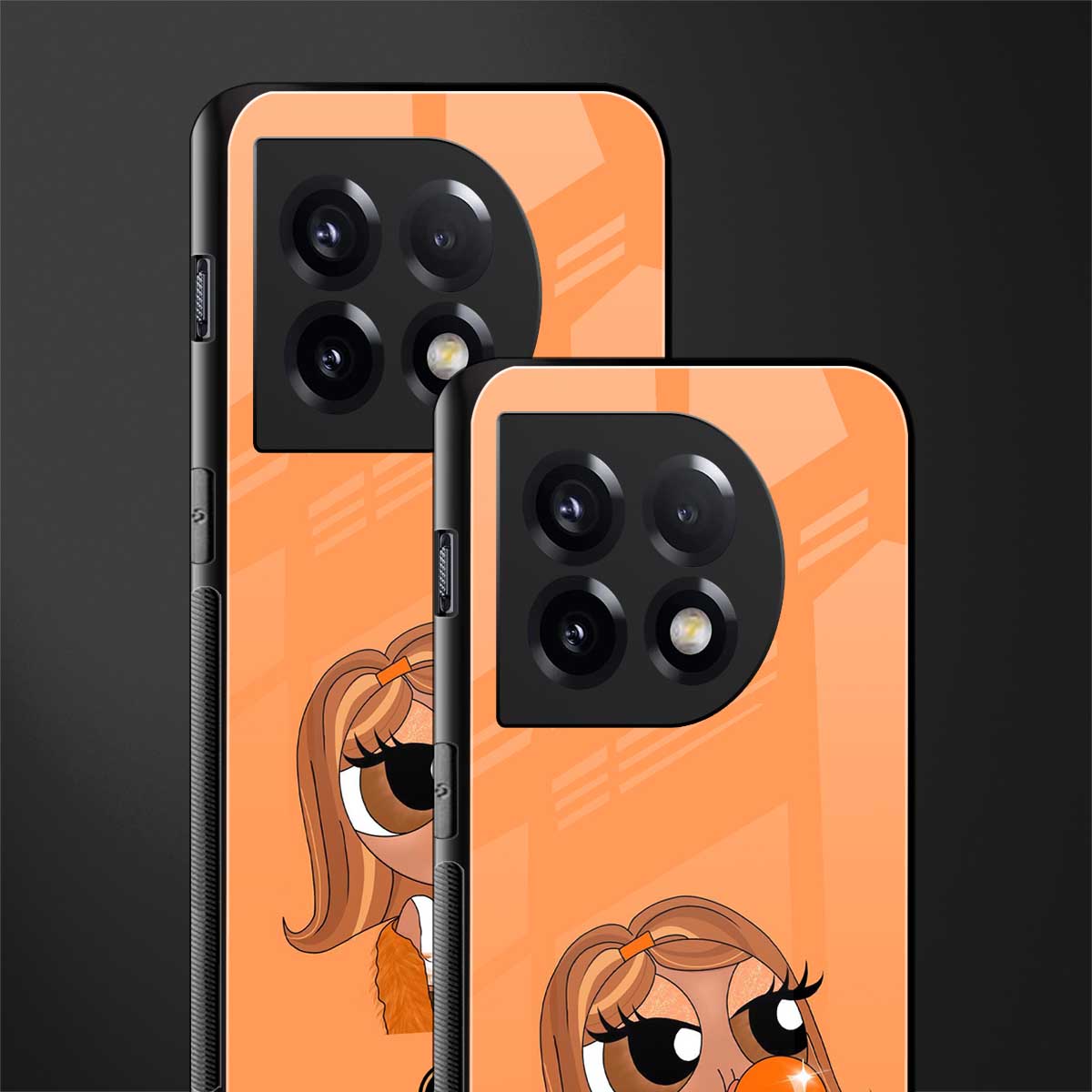 orange tote powerpuff girl back phone cover | glass case for oneplus 11
