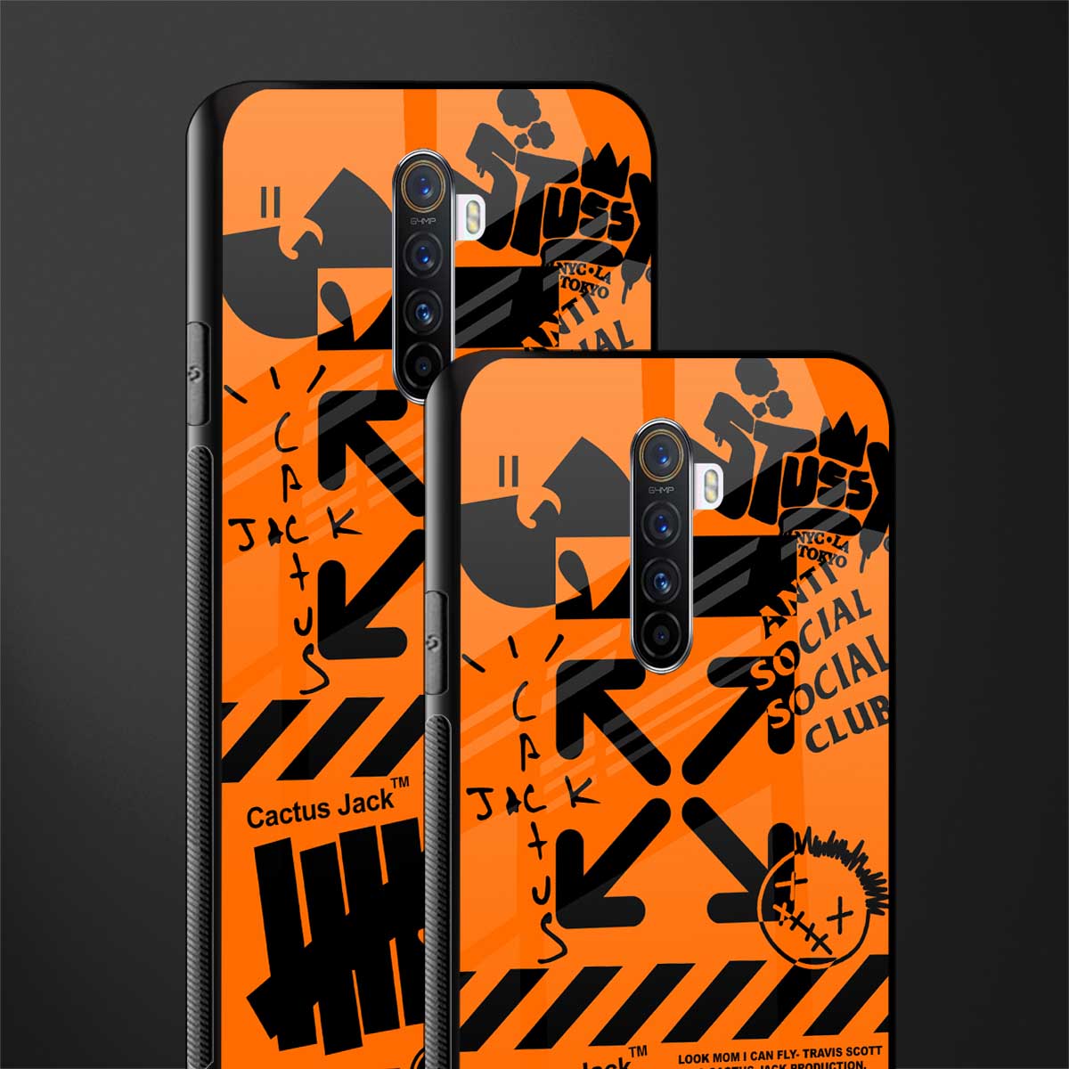 orange travis scott x anti social social club glass case for realme x2 pro image-2