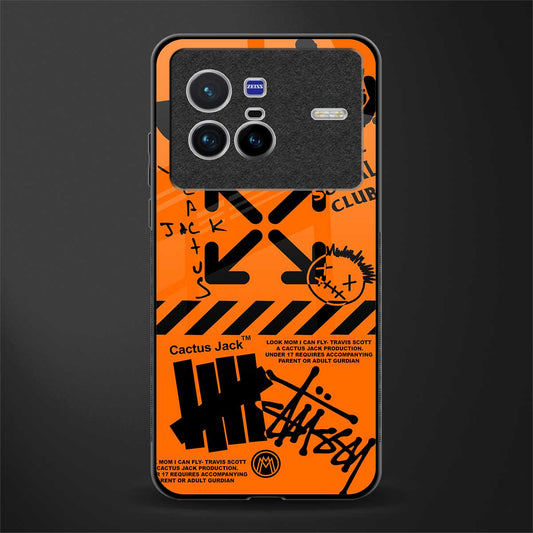 orange travis scott x anti social social club glass case for vivo x80 image