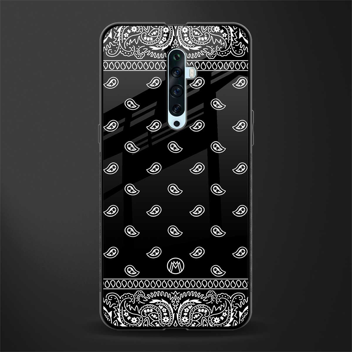 paisley black glass case for oppo reno 2z image
