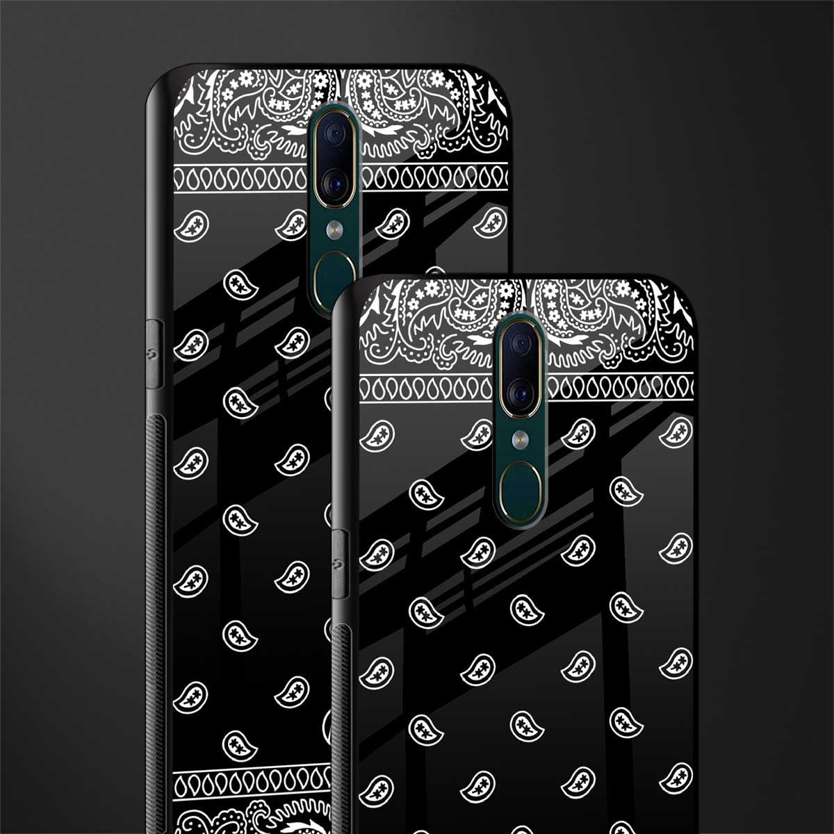 paisley black glass case for oppo a9 image-2