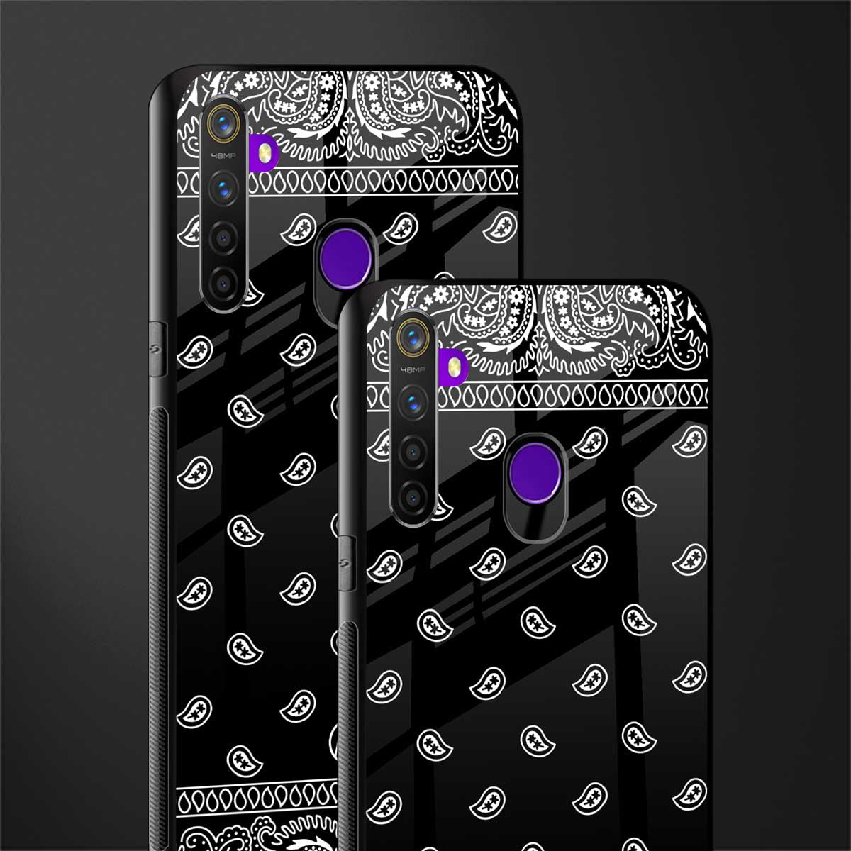 paisley black glass case for realme 5s image-2