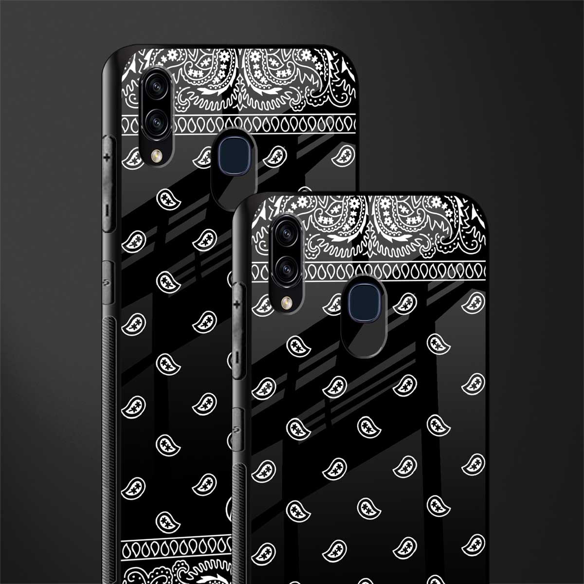 paisley black glass case for samsung galaxy a30 image-2